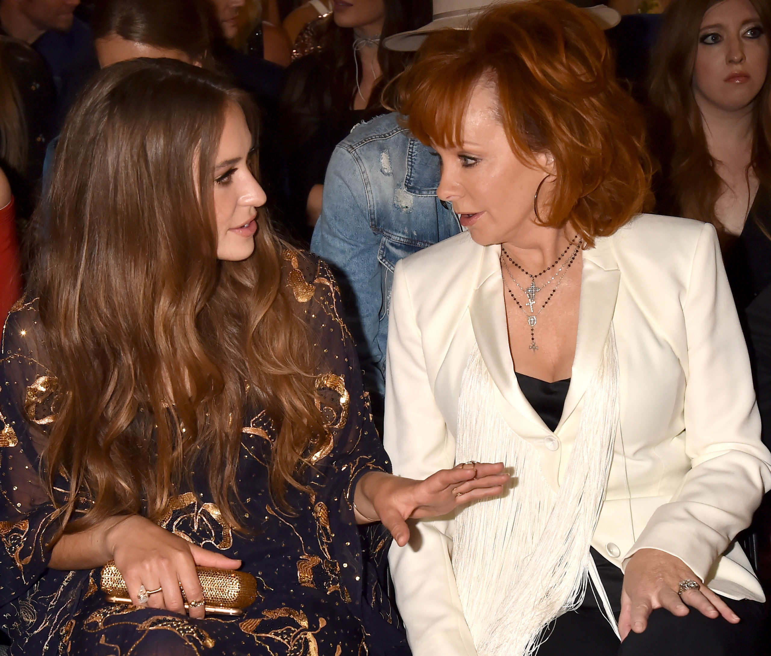 LAS VEGAS, NV - APRIL 02:  Recording artists Lauren Daigle (L) and Reba McEntire attend the 52nd Academy Of Country Music Awards at T-Mobile Arena on April 2, 2017 in Las Vegas, Nevada.  (Photo by Jeff Kravitz/ACMA2017/FilmMagic for ACM)