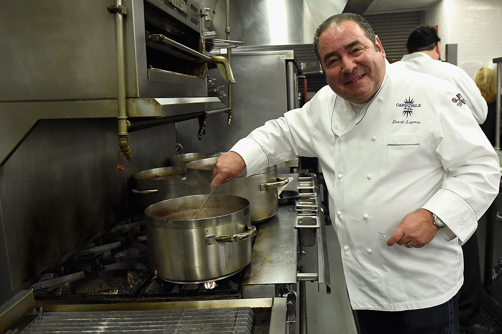 NEW YORK, NY - OCTOBER 16:  Chef Emeril Lagasse prepares food at An Evening With Emeril Lagasse: Celebrating Essential Emeril And Dishes That Have Shaped His Career, part of the Bank Of America Dinner Series during Food Network  &amp; Cooking Channel New York City Wine &amp; Food Festival presented by FOOD &amp; WINE at Bank of America Building on October 16, 2015 in New York City.  (Photo by Nicholas Hunt/Getty Images for NYCWFF)
