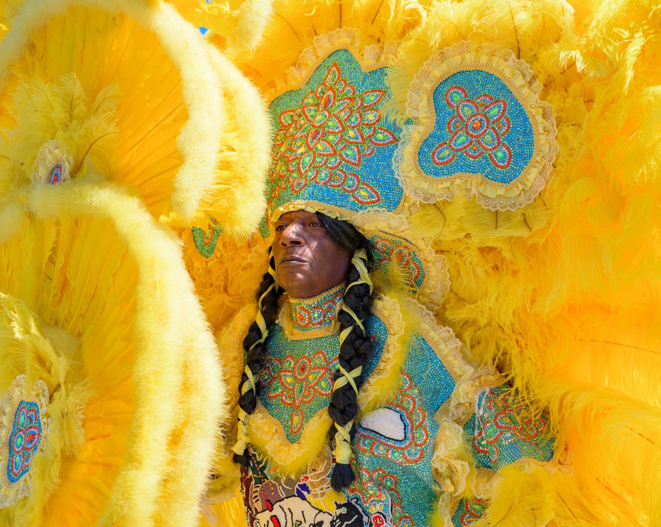 It wasnt Super Sunday or a Second Line Sunday, but it was a MGIC Magic Day at the Faubourg Brewing Company in New Orleans East on Sunday, March 21, 2021. The outside event was in partnership with the Mardi Gras Indian Council (MGIC) and included live performances from Mardi Gras Indians, Baby Dolls, Zulu Tramps, Lady Buck Jumpers, the Young Men Olympian Jr., and the Hot 8 Brass Band lead by Alvarez "B.I.G. Al" Huntley. Golden Blades Big Chief Derrick Hulin spread his feathers wide as he danced to drum beats along the walking path while Spy Boy K-Nine, Alphonse Feliciana IV, jumped in the air. Spirit of the Fi Yi Yi and Mandingo Warriors Flag Boy Aaron Belfield used oyster shells in his suit, while Big Chief Victor Harris used large cowrie shells. Big Chief Howard Miller with Creole Wild West looked pretty, pretty in yellow. Comanche Hunters Spy Boy Charlie Tenner, Jr. danced against Spy Boy K-Nine. Normally the Sunday closest to St. Josephs Day, March 19th, would be a Super Sunday but the COVID-19 pandemic prevents large crowds. The first known Carnival Indian gang started around the 1880s with the Creole Wild West led by Chief Becate Batiste, a Creole who was part Choctaw, French, and African-American. Indian suits often depict stories with sewn beads of Native Americans battling the United States cavalry, cowboys, or conquistadors. Other Indian gangs are more influenced by West African and Afro-Caribbean cultures and their suits can have shells, glass, and geometric patterns, while others like the have three-dimensional beaded structures sometimes representing animals or other sculptures protruding from the suit. Photos by @MattHintonPhoto for @VeryLocalNOLA
@k_nine @golden_blades_indians_uptown @hot8biggz @hot8brassband #ladybuckjumpers @mardigrasindiancouncilofficial #faubourgbeercompany #faubourgbrewery #NewOrleansEast #StJosephsDay2021 #PhaseThreeNewOrleans #nolalife #herenowlouisiana #gonola #onetimeinnola #itsyournola #showmeyournola #nola