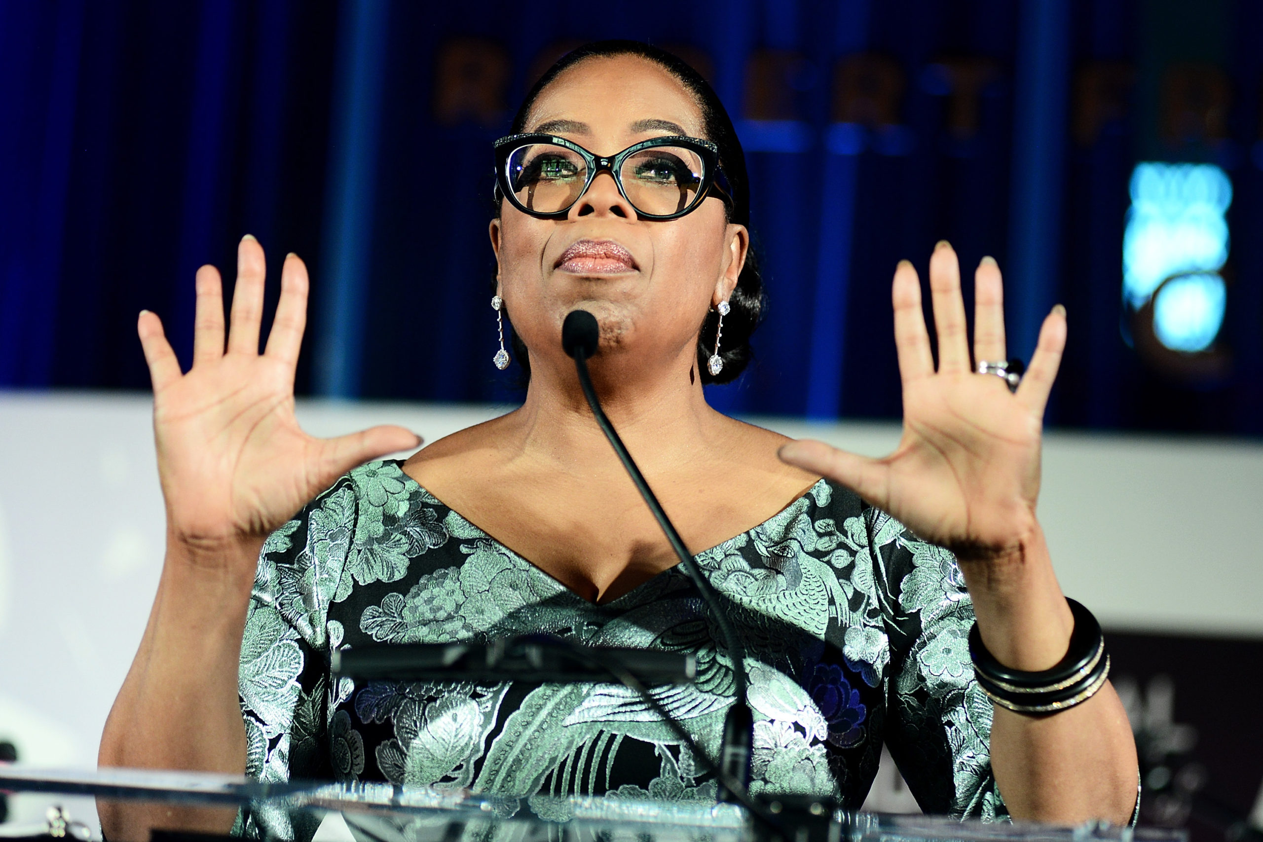 WASHINGTON, DC - JUNE 07:  Oprah Winfrey speaking at the "Watching Oprah: The Oprah Winfrey Show And American Culture" Opening Reception at the National Museum Of African American History &amp; Culture on June 7, 2018 in Washington, DC.  (Photo by Shannon Finney/Getty Images)