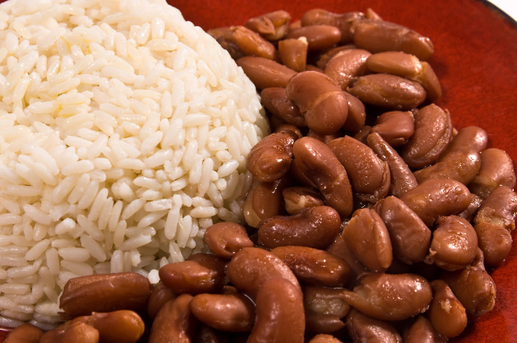 Steamed rice and beans