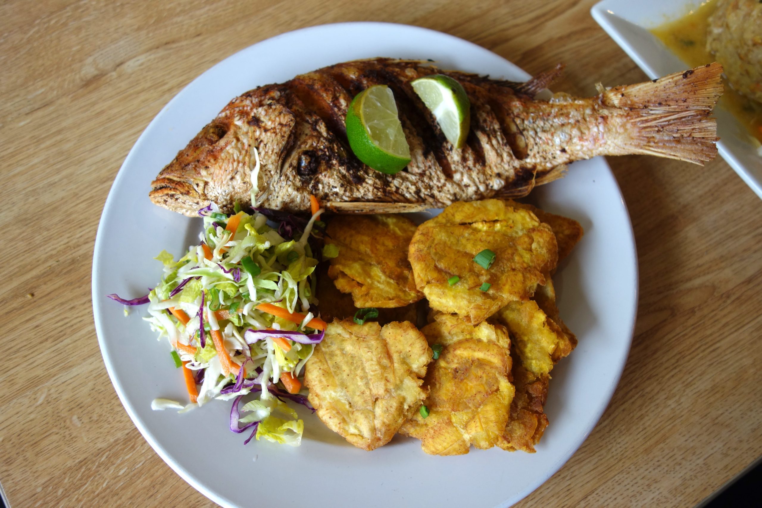 Showstopper: Serving the snapper whole, you get to enjoy the juicy collar. Paired with some tostones.