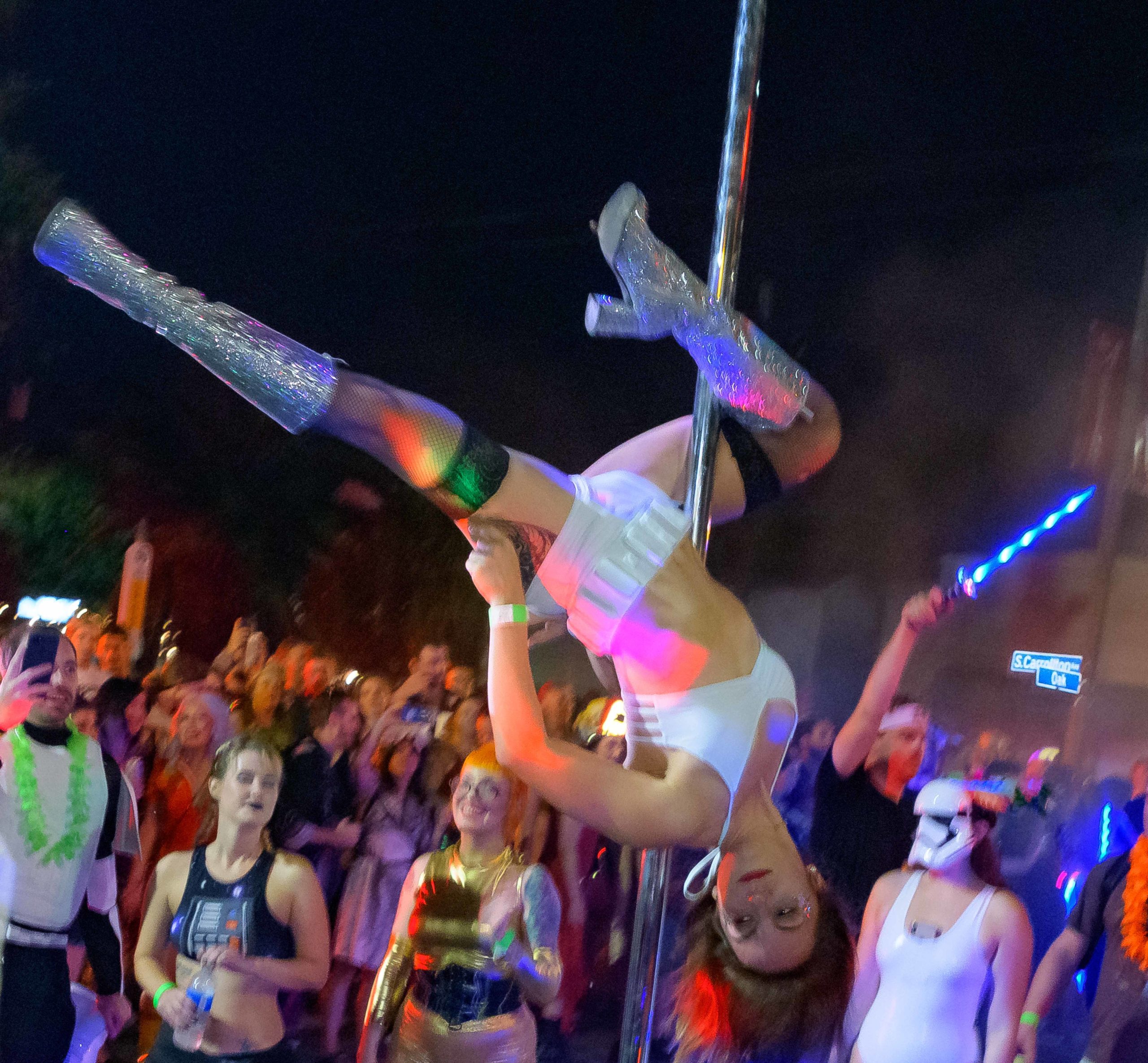 Queen Anne and King Robustus XXXIII reign over MidSummer Mardi Gras XXXIII lead by the Krewe of Oak on Oak Street Saturday, August 24, 2019. The theme of this year’s parade is ‘Wild in the Wetlands.’ The Muff-A-Lottas dance group celebrated its 10th annual MidSummer parade dancing down the streets with members of the Krewe of Chewbacchus, the Organ Grinders Sexah Monkeys, Tap Dat, the Brazilian style carnival group Bloco Sereia, Bosom Buddies, Crescent City Fae, the Cougar Patrol, Bayou Babes, and an assortment of other costumed revelers and other krewes. The krewes paraded down Carrolton Ave to Palmer Park and back to Oak street to mark the halfway point, 184
 days, to Mardi Gras 2020. Photo by Matthew Hinton