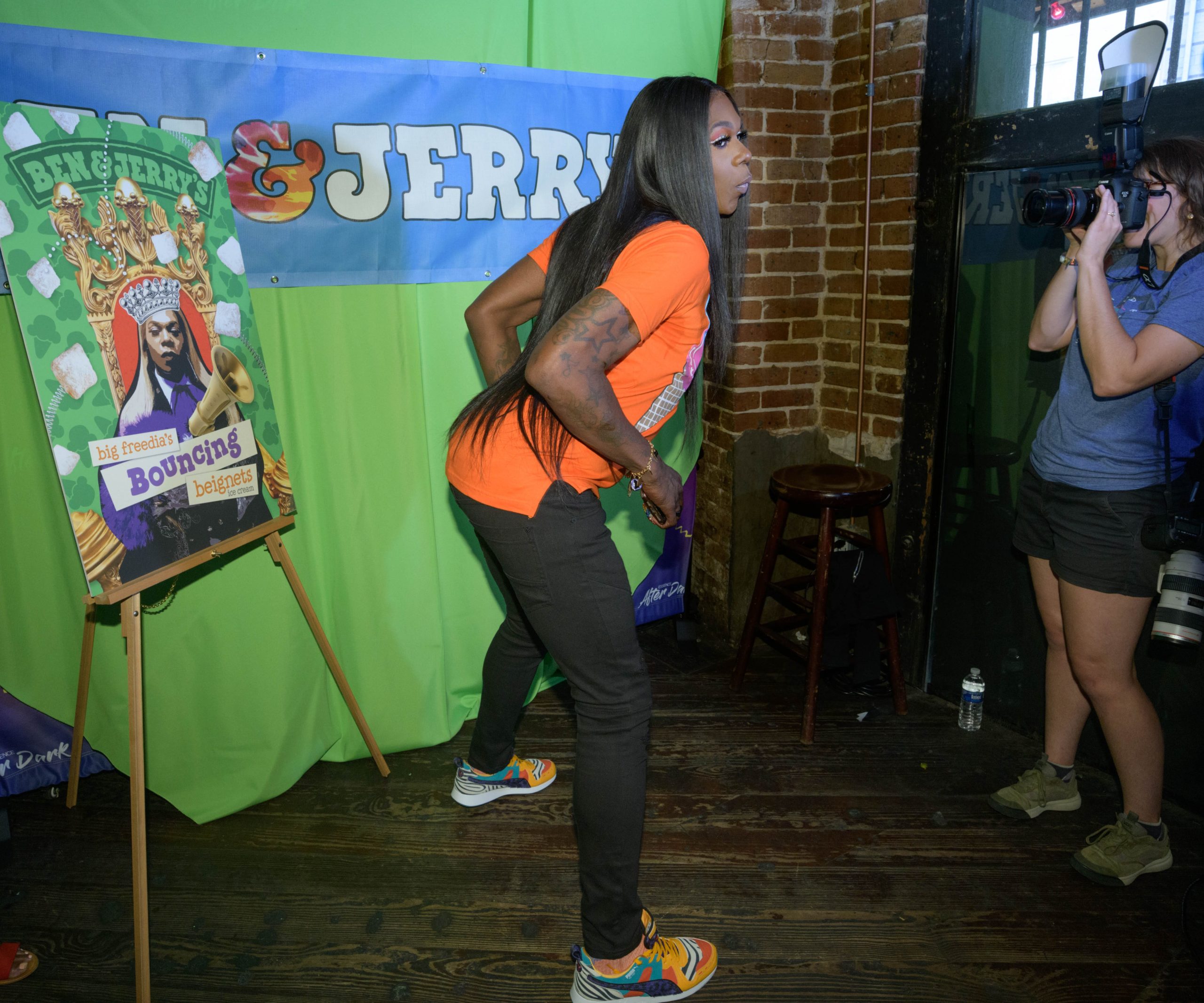 Ben and Jerry’s Ice Cream teams up with the Queen of Bounce, Big Freedia for a day of music, food, and free ice cream at the Republic NOLA event space Saturday July 6, 2019 during the Essence Festival in New Orleans. Ben and Jerry’s announced a new partnership with Freedia with the promotional flavor ‘Big Freedia’s Bouncing Beignets Ice Cream’ during a benefit for local non-profits including No Kid Hungry LA, Liberty’s Kitchen, and Upturn Arts. Attendees got an exclusive first listen of new Big Freedia track, ChasingRainbows. The Queen Diva was on hand to dance and tell her story about her life in New Orleans. Photo by Matthew Hinton