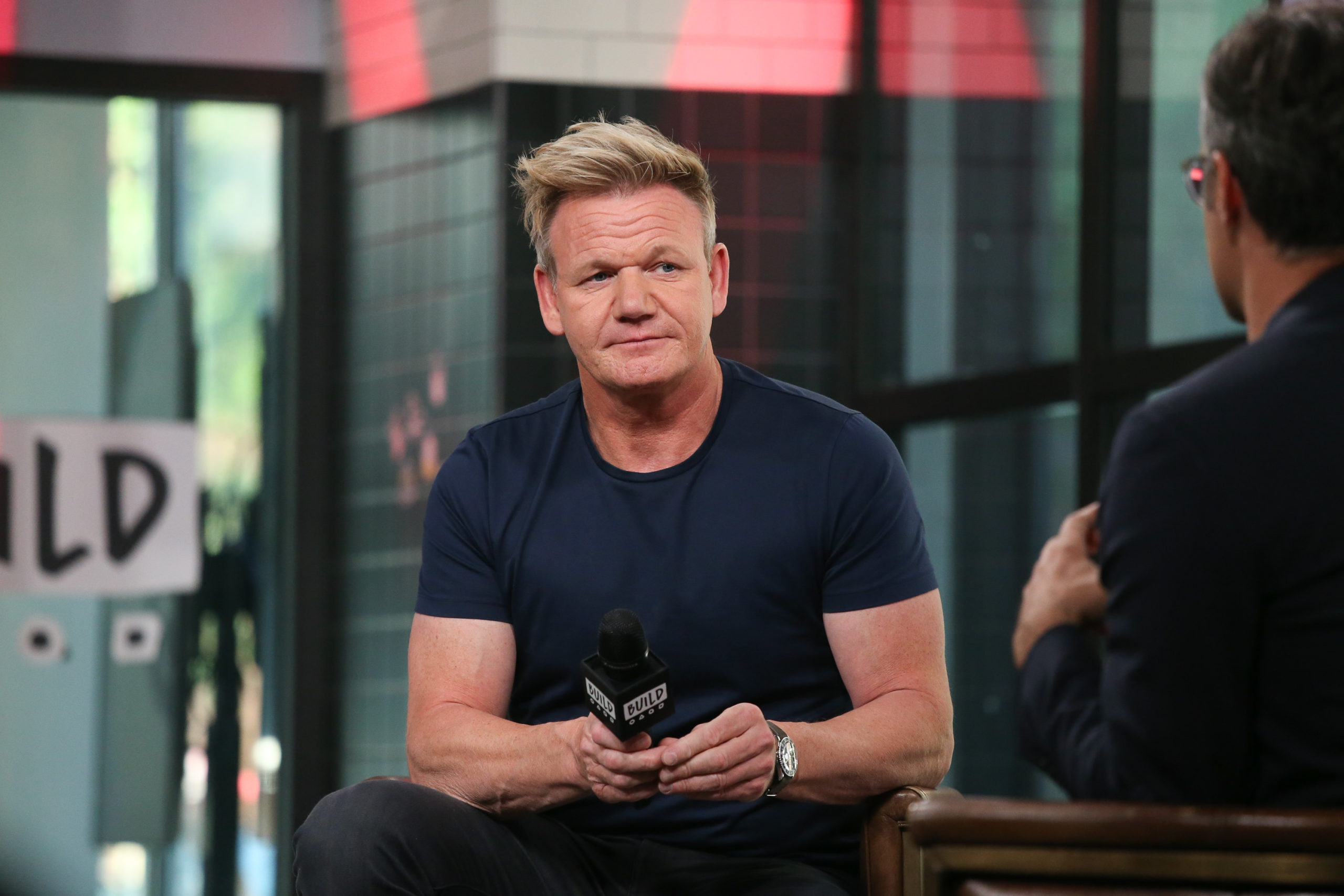 NEW YORK, NY - JULY 09:  Gordon Ramsay talks about "24 Hours to Hell and Back" at Build Studio on July 9, 2018 in New York City.  (Photo by Rob Kim/Getty Images)