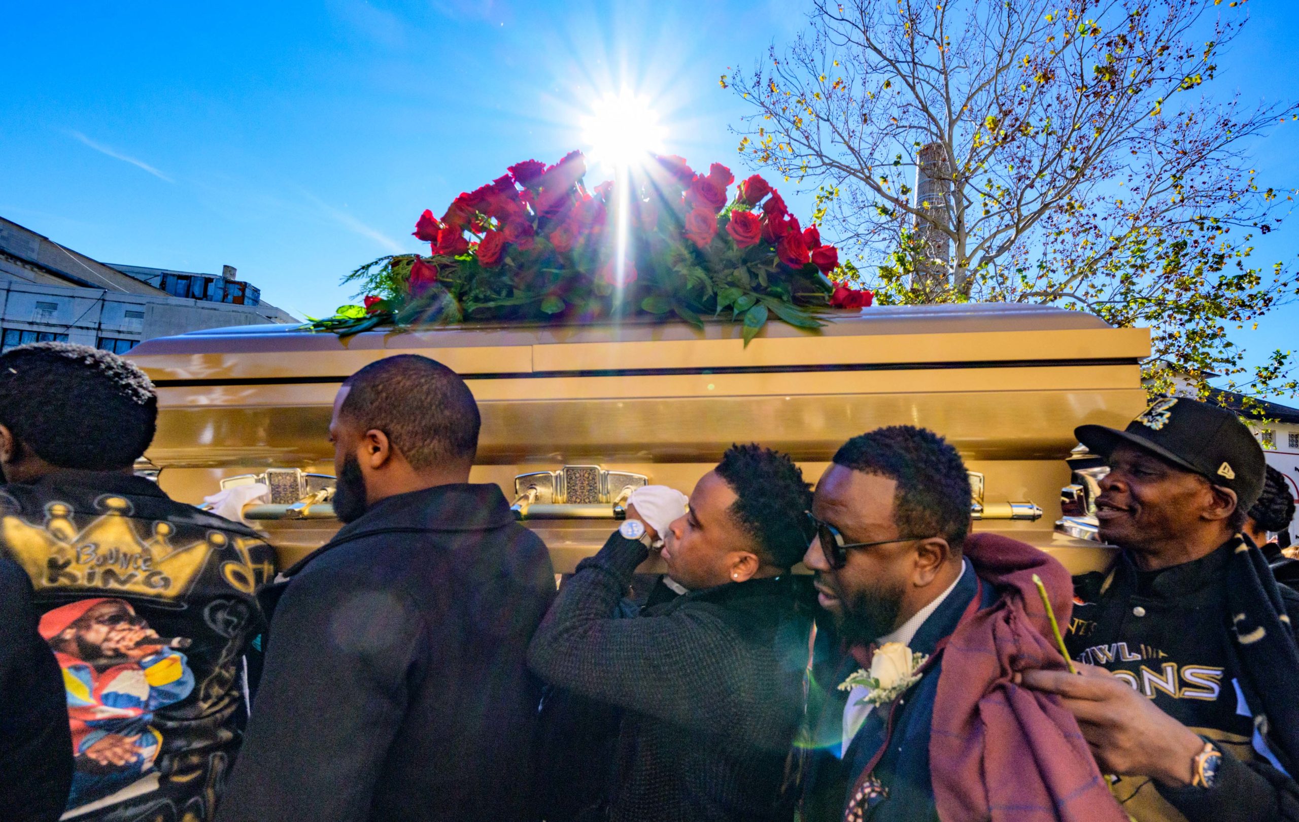 New Orleanians attend the funeral of Jerome “5th Ward Weebie” Cosey, a bounce music pioneer and rapper know for the songs ‘Let Me Find Out’ and ‘Get Out the Way’ Thursday, January 9, 2020 at the Mahalia Jackson Theater in New Orleans, followed by a second line down Orleans Ave. Mayor LaToya Cantrell and U.S. Representative Cedric Richmond helped eulogize Cosey. Many musicians were in attendance including Troy “Trombone Shorty” Andrews and Big Freedia. Cosey was 41 years old and died from complications from a heart attack. He made music with Drake, Snoop Dogg, Master P, and Mystikal and was also known for the song “F— Katrina” released in 2006 after Hurricane Katrina. Photos by Matthew Hinton