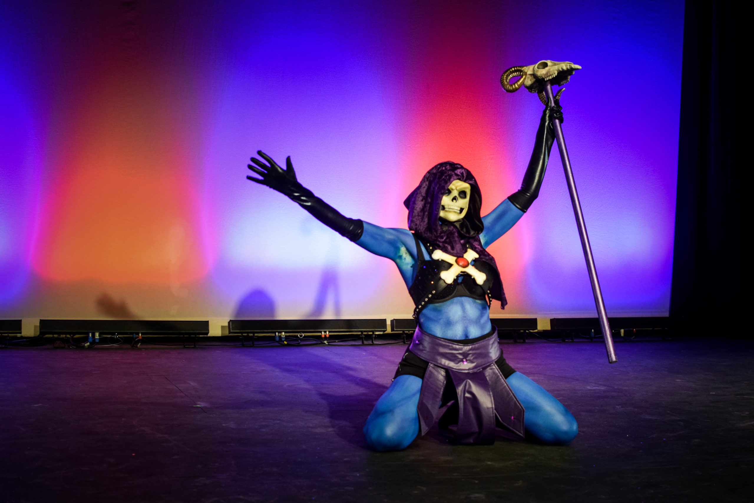Sable Switch performing as Skeletor at the 2017 NOLA Nerdlesque Festival. Photo via Mis Guided