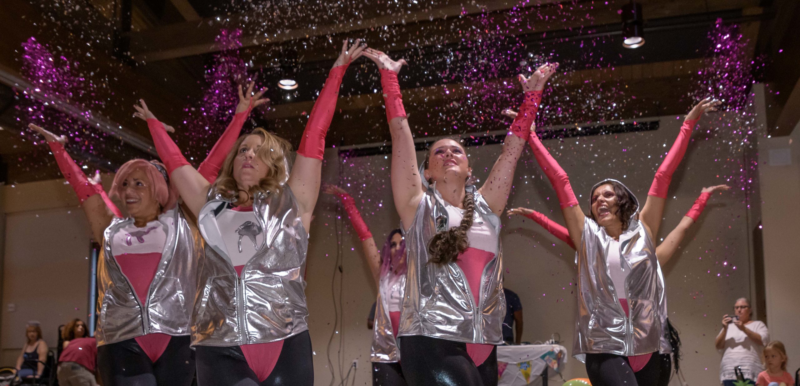 Members of the Camel Toe Lady Steppers, seen here, the Sirens of New Orleans, Disco Amigos, Lucha Krewe, Crescent City Fae, Jailhouse Rockers, Mardi Gras Indians Collective, Pussy Footers, Organ Grinders, NOLA Cherry Bombs, and the Muff-a-Lottas, take part in the New Orleans Musicians Clinic Blood Drive, Everyone Gets Leid: Part VI at the New Orleans Deutsches Haus Sunday, August 18, 2019. The krewes put on a show for donors to The Blood Center that is the primary supplier of blood, blood components and plasma derivatives to local hospitals throughout South Louisiana and Southern Mississippi. The Blood Center also holds donations every Tuesday for the Musicians Clinic at 1525 Louisiana Ave. The Blood Center also holds donations every Tuesday for the Musicians Clinic at 1525 Louisiana Ave. Photo by Matthew Hinton