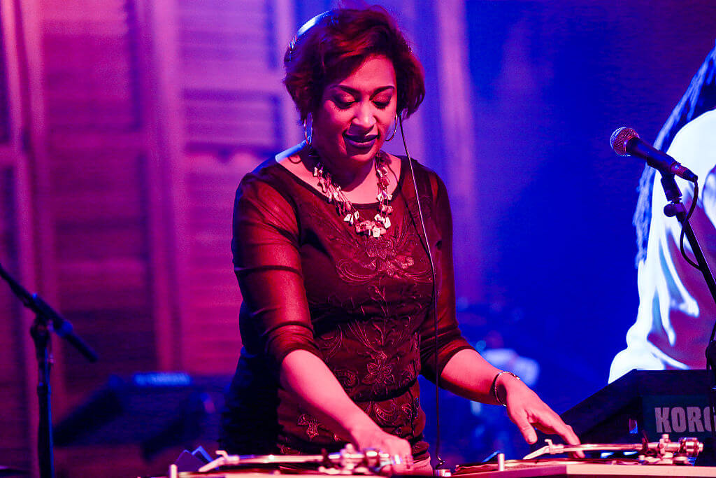 NEW ORLEANS, LA - AUGUST 29:  DJ Soul Sister performs during a benefit concert for the Make it Right Foundation at the House of Blues on August 29, 2015 in New Orleans, Louisiana.  (Photo by Josh Brasted/WireImage)