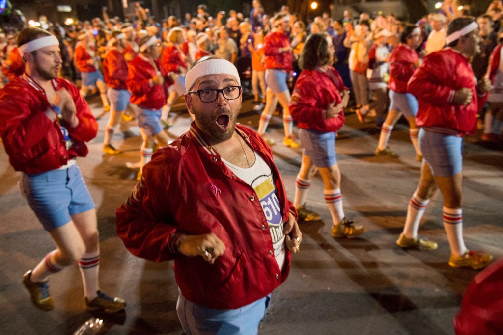NEW ORLEANS, LA - FEBRUARY 27:  The 610 Stompers participate in the 2017 Krewe of Orpheus Parade takes place on February 27, 2017 in New Orleans, Louisiana.  (Photo by Erika Goldring/Getty Images)