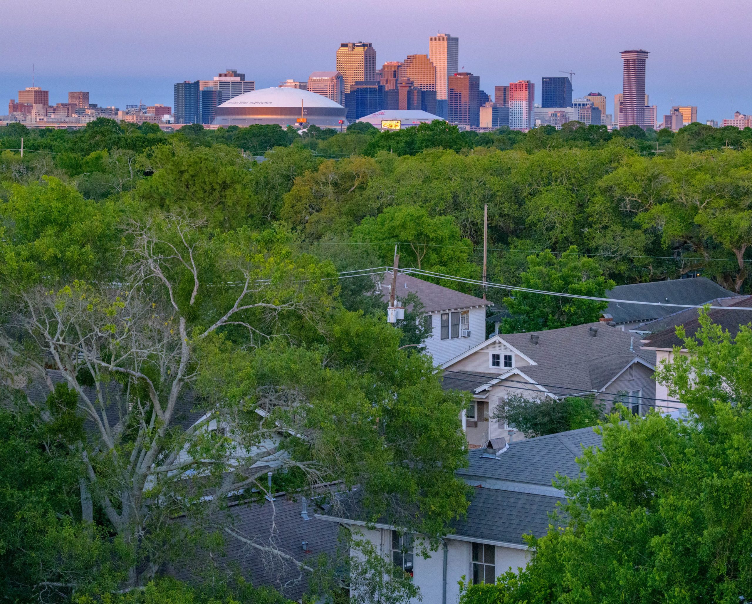 #NewOrleansSkyline : The Central Business District (CBD) skyline including is seen in New Orleans from the Touro neighborhood in Uptown. Photo by @MattHintonPhoto for @VeryLocalNewOrleans
#CrescentCity #NewOrleans #CBDNewOrleans #CBD #FaubourgSainteMarie #SaintMary #Louisiana #EastBank #VLNOLA #cityskyline #skyline #NewOrleansHistory #Superdome #SmoothieKingCenter #HyattRegency