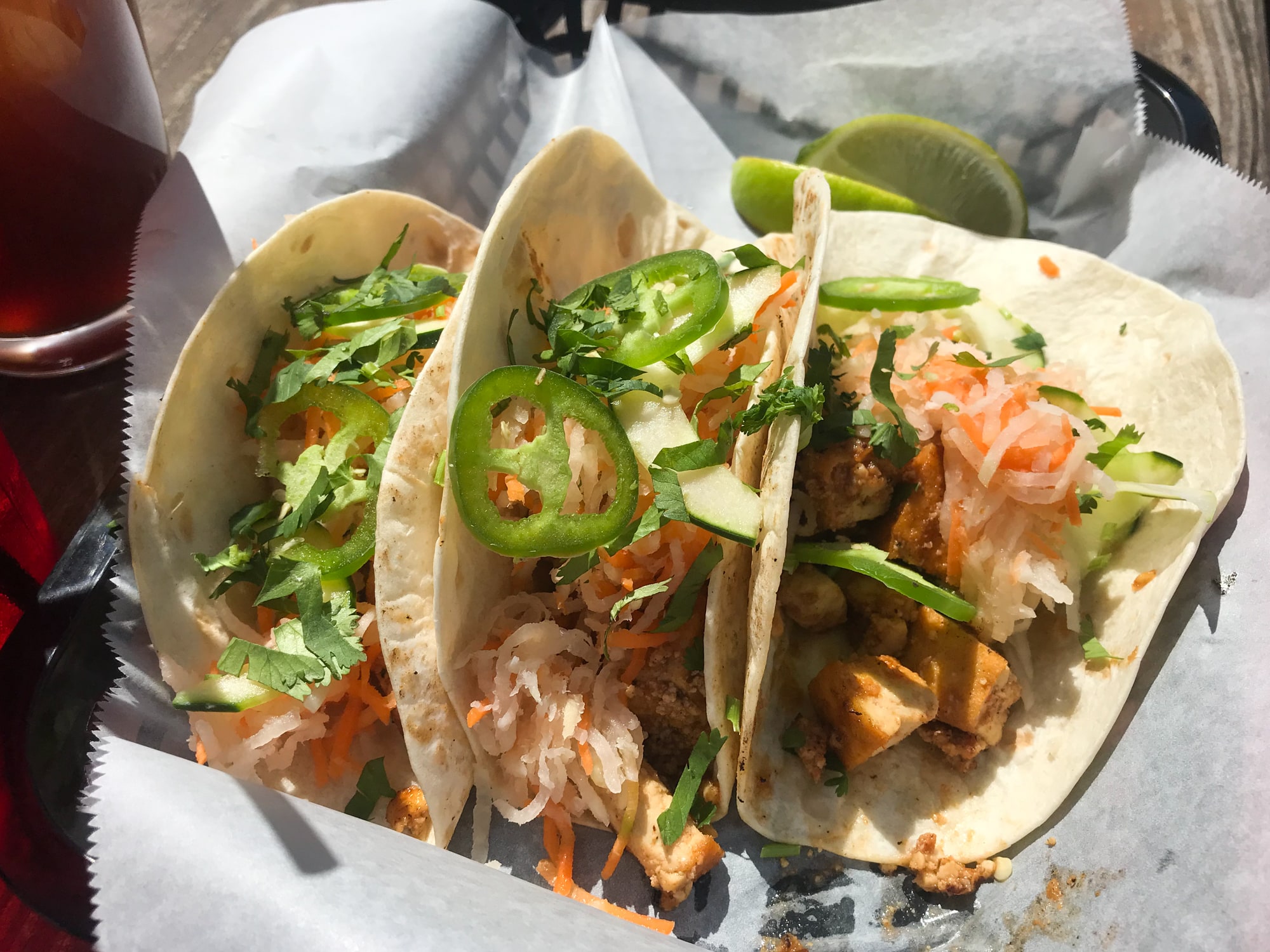 14 juan's flying burrito tofu banh mi tacos