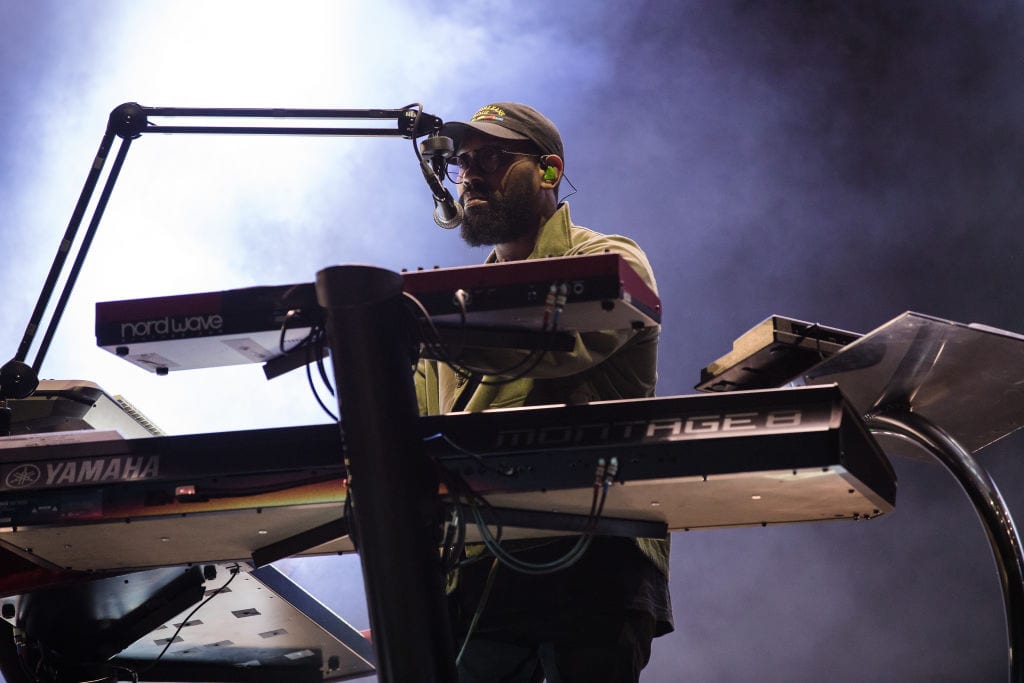 SAO PAULO, BRAZIL - MARCH 1: PJ Morton of Maroon 5  performs live on stage at Allianz Parque on March 1, 2020 in Sao Paulo, Brazil.(Photo by Mauricio Santana/Getty Images)