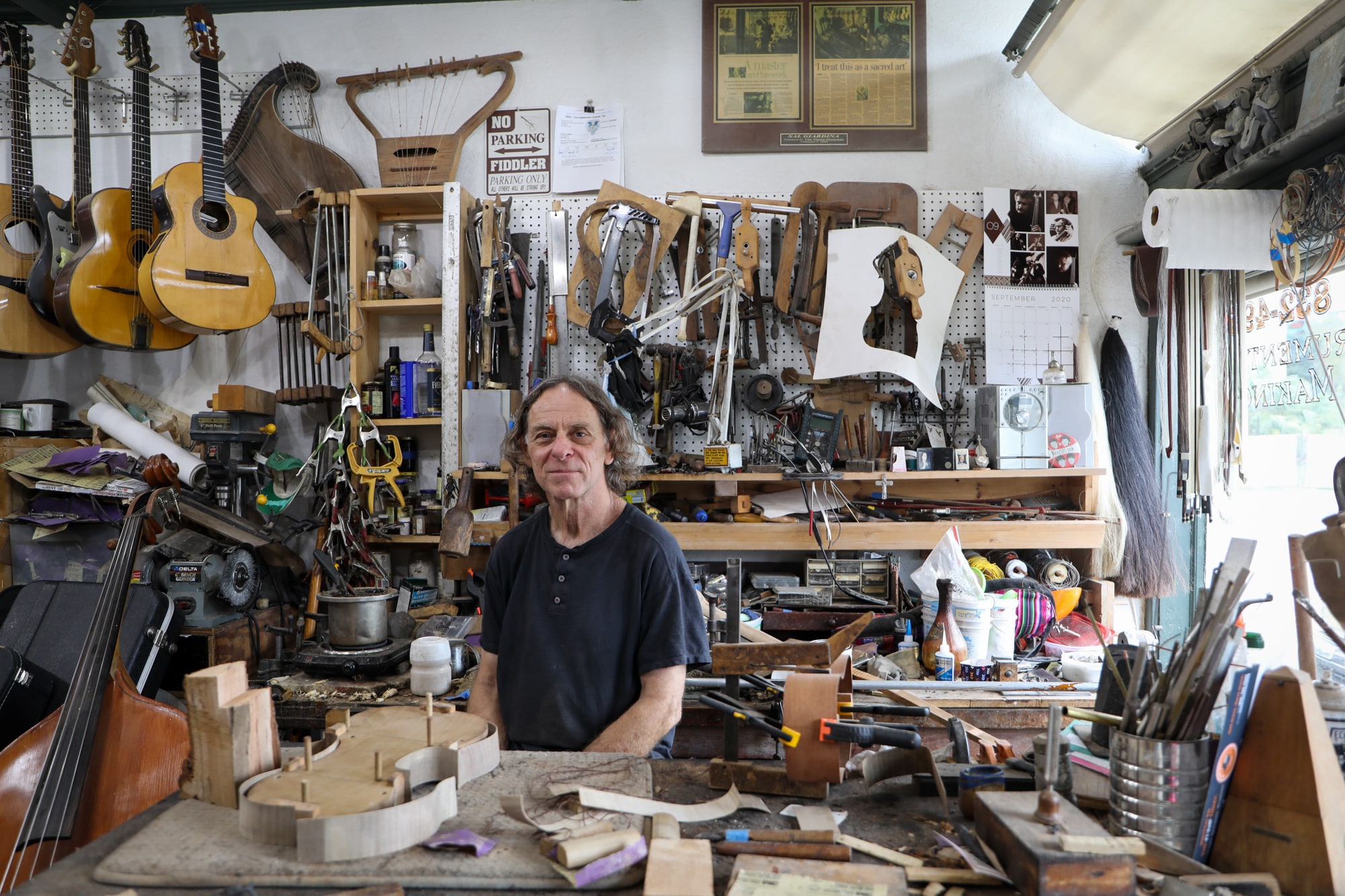 Salvador Giardina, owner and luthier at Stringed Instrument Restoration.